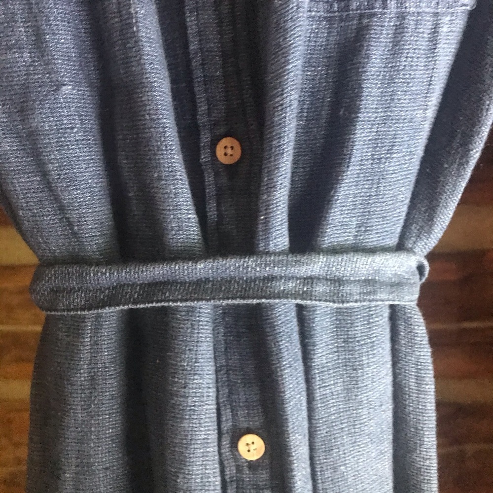 Faherty Button-Front Maxi Shirt Dress in Royal Blue - Picture 7 of 12